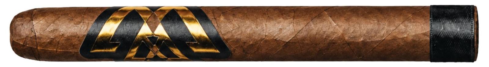 A Beast Mode by Kingmakers cigar with a gold and black band and a black foot band