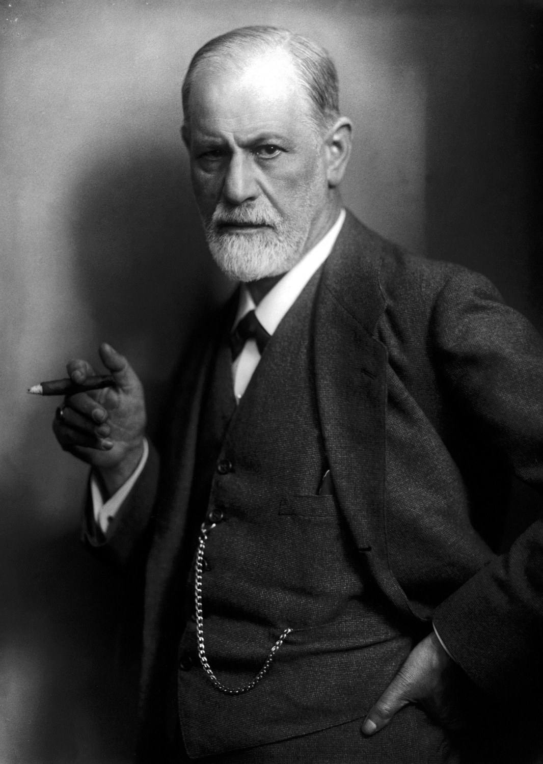 Sigmund Freud holding a cigar, circa 1921