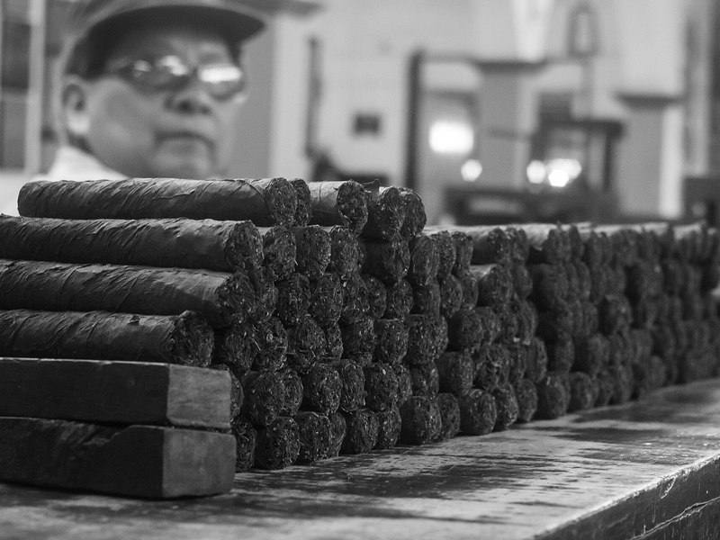 Stacks of finished cigars at a Mexican tabacalera