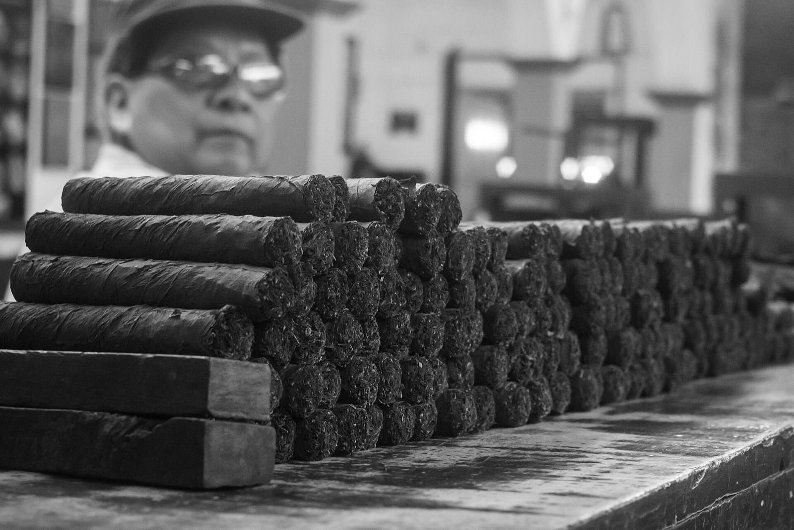 Stacks of finished cigars at a Mexican tabacalera