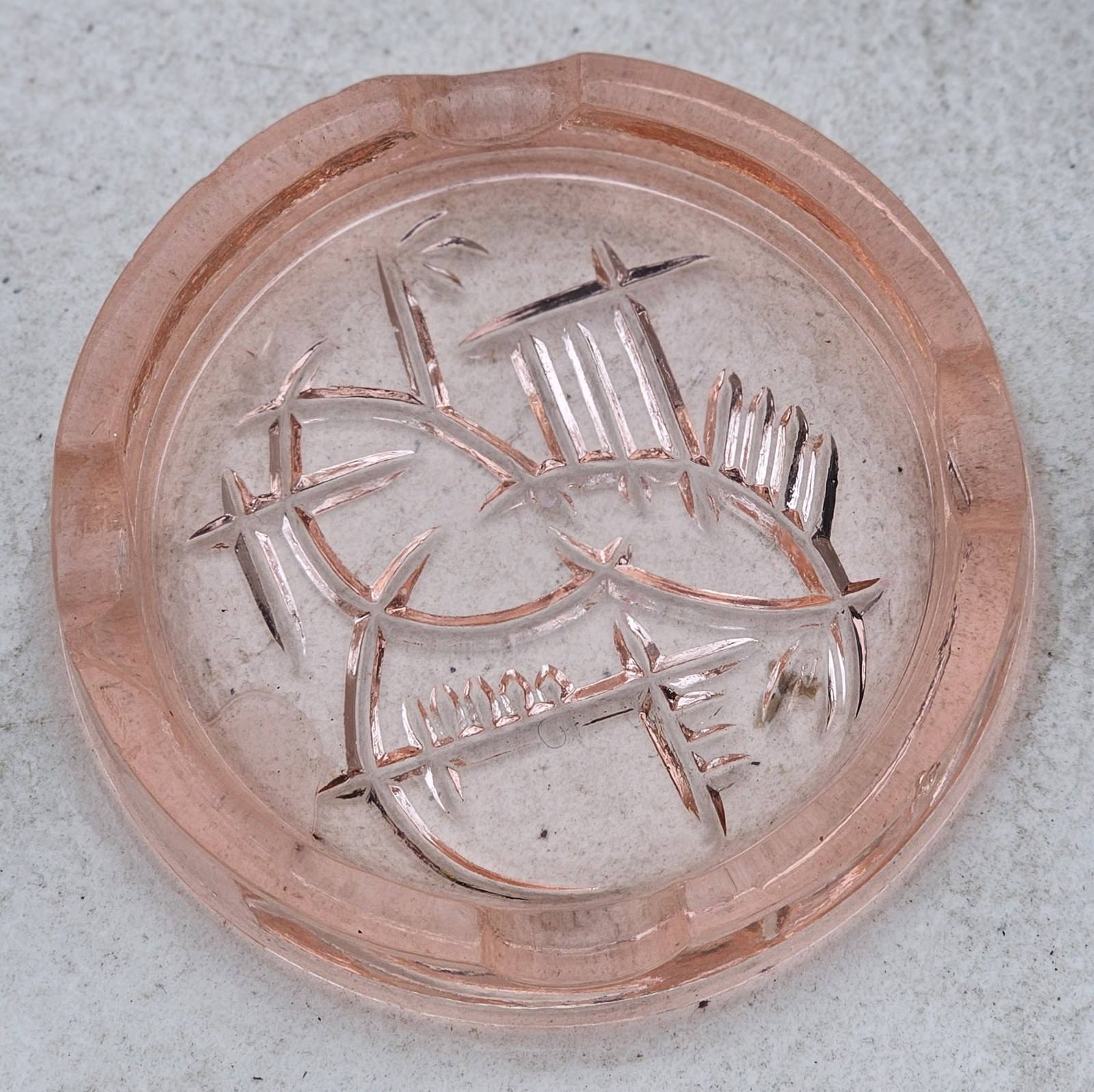 Rose pressed-glass ashtray to a 1926 Juliusz Stolle design