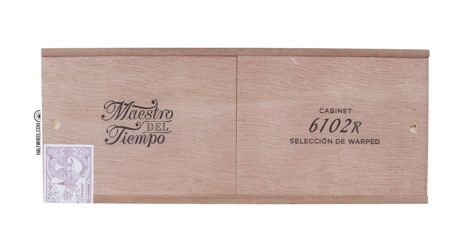 The wooden 100-count cabinet of the original Maestro del Tiempo 6102R release, photographed by halfwheel in 2016